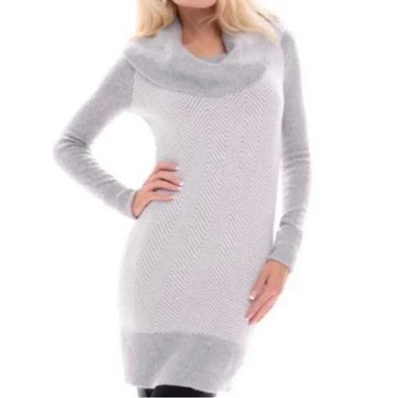 grey cowl neck sweater dress Maisie Cowl Neck Sweater Dress